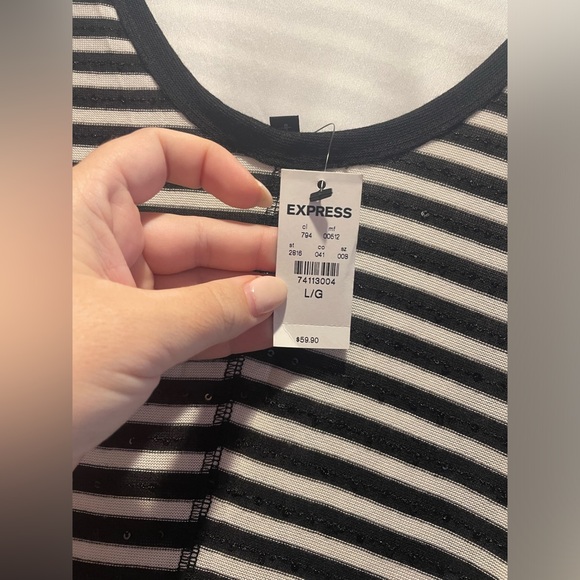 Brand New Stripe Sequin Express Sweater Dress!! - Picture 8 of 8